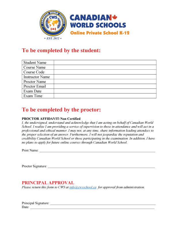 Proctor Form Pg. 2