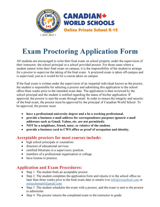 Proctor Form Pg.1